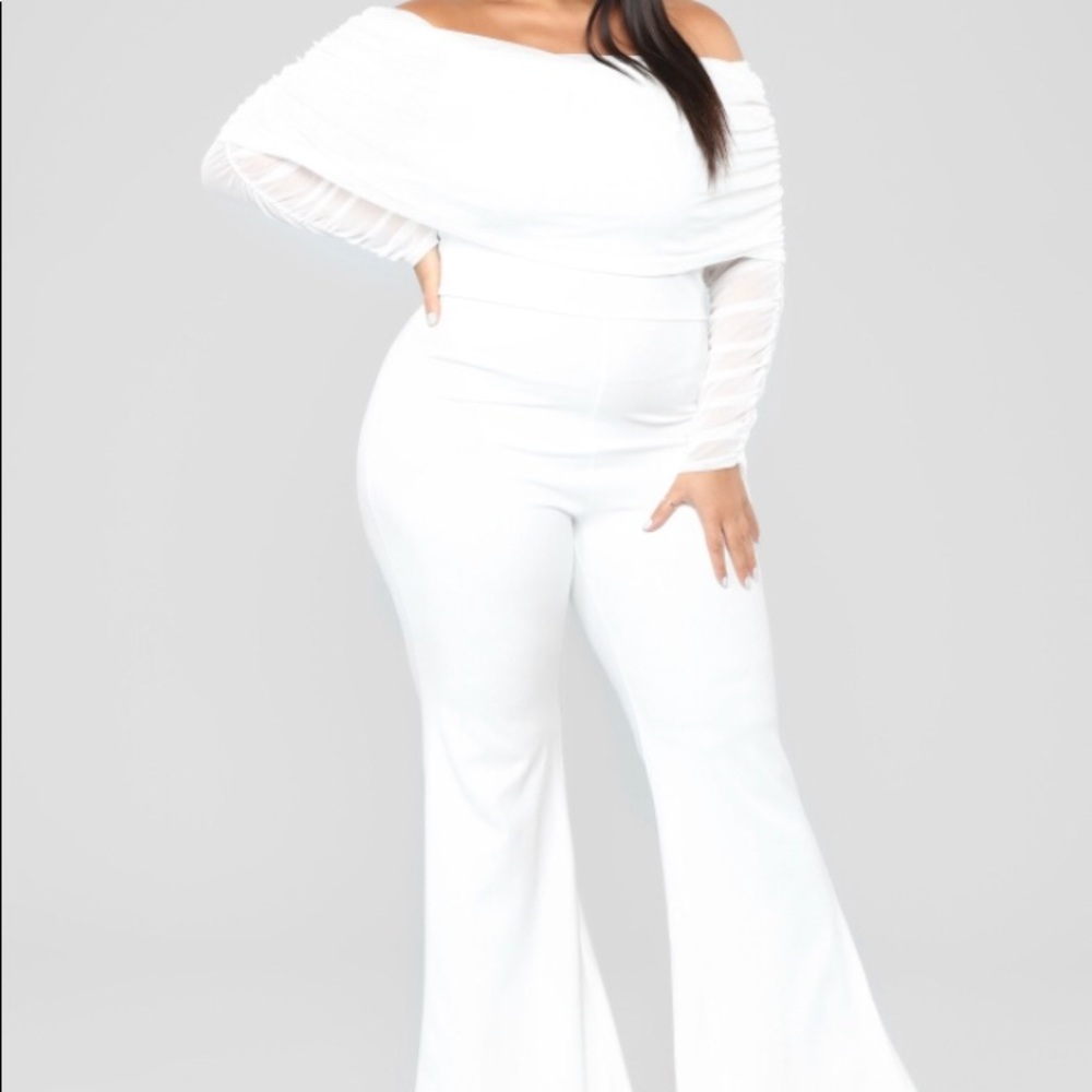 Kendall Ruched Jumpsuit - White NEW